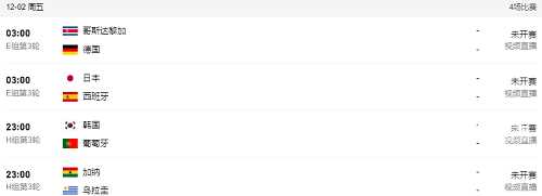 2022世界杯赛程时间表北京时间几点