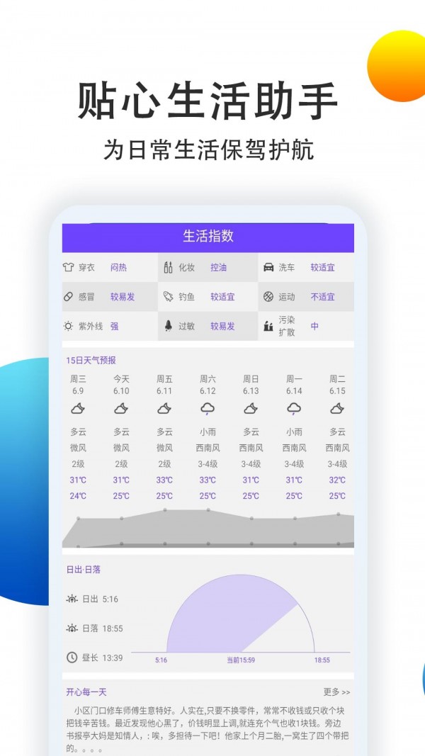 15日准点天气预报